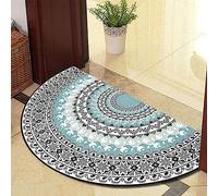 Guest Ruyunlai Half Circle Rug Front Personalised Doormats Entrance Door Welcome Indoor Mats Round Outdoor Outside Inside Rug For Back Door gray edge 60x110cm