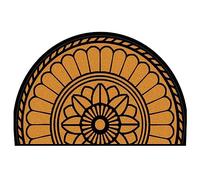 Guest Ruyunlai Half Circle Rug Front Personalised Doormats Entrance Door Welcome Indoor Mats Round Outdoor Outside Inside Rug For Back Door Black Flowers 60x100cm