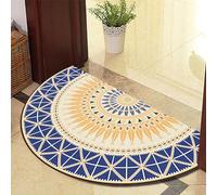 Guest Ruyunlai Half Moon Semi Circle 40cm X 60cm Fireside Rugs for Living Room Washable Inside Door Mat Bedrooms Colourful Yellow Blue 890-160 models