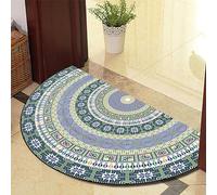 Guest Ruyunlai Half Moon Semi Circle 50cm X 80cm Fireside Rugs for Living Room Washable Inside Door Mat Bedrooms Colourful blue-green 890-22 models