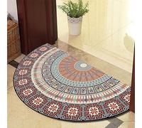 Guest Ruyunlai Half Moon Semi Circle 60cm X 90cm Fireside Rugs for Living Room Washable Inside Door Mat Bedrooms Colourful red 891-2 models