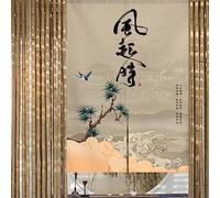 Guest Ruyunlai Japanese Style Doorway Window Panel, Noren Japanese Curtain Short, Brown Bird, W 35.4" x L 27.6", Living Room, Bedroom, Bathroom, Dining Room, Kitchen