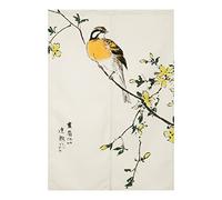 Guest Ruyunlai Noren Japanese Style Doorway Curtain Window Treatment Door Tapestry for Home Decoration yellow bird 70cm X 150cm