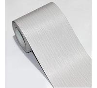 Guest Ruyunlai Silky Light Grey Wallpaper Border Stick and Peel Bedroom bathrooms Kitchen Wall Decor Border PVC Waterproof Wallpaper Border 15cm X 500cm
