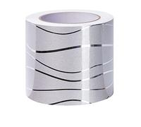 Guest Ruyunlai Silver Wave Wallpaper Border Stick and Peel Bedroom bathrooms Kitchen Wall Decor Border PVC Waterproof Wallpaper Border 12cm X 500cm