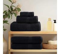 Guest Towel Black 100x200cm 550gsm 100% Cotton Extra Soft Looped Bath Pack 25