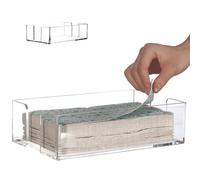 Guest Towel Holder, Clear Acrylic Napkin Holder, 9.3x5.5x2.5 Inch Disposable Hand Towel Holder for Bathroom, Kitchen, Hotel, Restaurant Paper Hand Towel Holder Napkin Holder for Bathroom Disposable