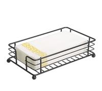 Guest Towel Holder,Napkin Holder for Bathroom,Modern Iron Paper Towel Holder Tray,Flat Disposable Hand Towel Holder,Rustic Napkin Dispenser,Napkin Holder for Table/Bathroom/Hotel/Dinner/Kitchen,Black