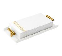 Guest Towel Tray,With Gold T Handle Steel Dispenser - Guest Towel Tray For Bathroom | For Dressing Table, Party, Bar, Table, Outdoor Kitchen, Restaurant, Ce