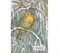 Guests: Visitor Comment Book Hardback A Guest Book With Birds All Occasion Visitor Register including Holiday Homes Vacation Rentals Bed and ... Theme | Robin on Snowy Tree Branch