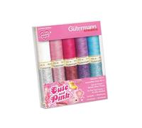 Gütermann Creativ Sewing Thread Set Cute & Pink – Universal & Metallic Polyester, 10 Spools