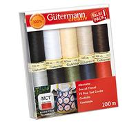 Gütermann Creativ Sewing Thread Set with 10 Spools All-purpose Sewing 100 m in Basic Colours