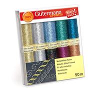 Gütermann creativ Sewing Thread Set with 10 spools Metallic Effect Thread W 331 50 m in Glittering Colours