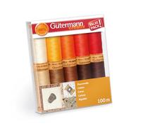 Gutermann 100% Natural Cotton Thread Set 100m Hand and Machine 10 Reds & Browns