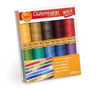 Gütermann creativ Sewing Thread Set with 10 spools Natural Cotton 100 m in Different Multicolour Colours