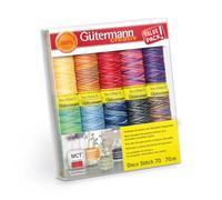 Gütermann creativ Sewing Thread Set with 10 spools of Decorative Thread Deco Stitch 70 70 m in Different Multicolour Colours