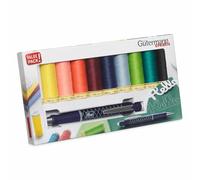Gütermann creativ Sewing Thread Set with 10 spools Sew-All Thread 100 m in Different Colours + Cartridge Pencil by PRYM