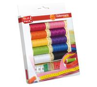 Gütermann creativ Sewing Thread Set with 10 spools Sew-All Thread 100 m in Strong Colours + Tailor’s Measuring Tape