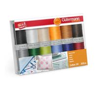 Gütermann creativ Sewing Thread Set with 12 spools Cotton 30 300 m