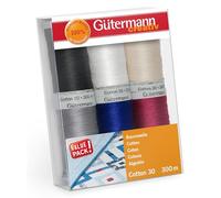 Gütermann creativ Sewing Thread Set with 6 spools Cotton 30 300 m in Different Colours