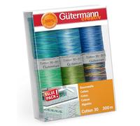 Gütermann creativ Sewing Thread Set with 6 spools Cotton 30 300 m in Different Multicolour Colours
