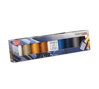Gütermann creativ Sewing Thread Set with 8 spools Professional Jeans Thread Denim 100 m in the Typical Denim Seam Colours + 5 Jeans Sewing Needles by SCHMETZ