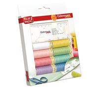 Gütermann creativ Sewing Thread Set with 8 spools Sew-All Thread 100 m in Pastel Colours + Seam Gauge