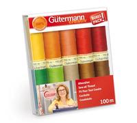 Gütermann Creative 734008 Sewing Thread Set with 10 Spools of All-Purpose Sewing 100 m in Inges Favourite Colours, Multi-Colour, 100 x 118 x 22 mm