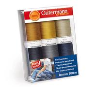 Gütermann creativ Denim Sewing Thread Set, Pack of 6, 100m, Multi