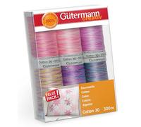 Gütermann creativ Sewing Thread Set with 6 spools Cotton 30 300 m in Different Multicolour Colours