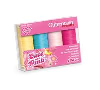 Gutermann Sew-All Thread Set - 4 x 100m Spools, Cute and Pink Edition, Universal Thread for Strong & Beautiful Seams, Ideal for All Fabrics, High-Quality Polyester Sewing Thread
