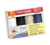 Gütermann - Gütermann Creativ Polyester (4x150m) Maraflex Elastic Sewing Thread Set, Color Variation 1 - 1 Set