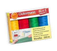 Gütermann - Gütermann Creativ Polyester (4x150m) Maraflex Elastic Sewing Thread Set, Color Variation 2 - 1 Set