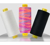 Gütermann Mara 120 3-Thread Sewing Set 1000mtr/1093yd per Bobbin Sew-All Polyester Thread Black and White and Multicolour 9814