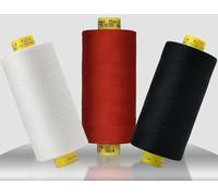 Gütermann Mara 120 3-Thread Sewing Set 1000mtr/1093yd per Bobbin Sew-All Polyester Thread Black and White and Red 364