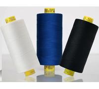 Gütermann Mara 120 3-Thread Sewing Set 1000mtr/1093yd per Bobbin Sew-All Polyester Thread Black and White and Blue 322