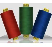 Gütermann Mara 120 3-Thread Sewing Set 1000mtr/1093yd per Bobbin Sew-All Polyester Thread Red 364, Blue 322 and Green 396