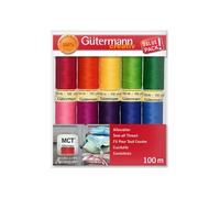 Gütermann Sew All Thread Pack of 10 100m Spools Set 4 Red Yellow Sewing Machine