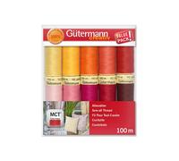 Gütermann Sew All Thread Pack of 10 100m Spools Set 4 Red Yellow Sewing Machine