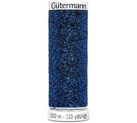 Gütermann Sparkly Metal Effect Thread (1 x 100 m) in 6 Colours for Glittering Stitches and Seams (9913 - Blue)