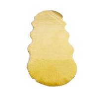 GueTTO Area Rug, Ultra Soft Natural Faux Rabbit Fur Rug, Plain Silky Non-Shed Super Soft Smooth Area Mat, Luxury Fluffy Carpet Rugs for Living Room, Bedroom, Bed Side,Yellow,60x90cm