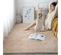 Guetto Area Rug, Ultra Soft Natural Faux Rabbit Fur Rug, Plain Silky Non-Shed Super Soft Smooth Area Mat, Luxury Fluffy Carpet Rugs for Living Room, Bedroom, Bed Side,Camel,60x120 cm