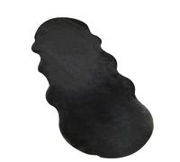 GueTTO Area Rug, Ultra Soft Natural Faux Rabbit Fur Rug, Plain Silky Non-Shed Super Soft Smooth Area Mat, Luxury Fluffy Carpet Rugs for Living Room, Bedroom, Bed Side,Black,60x180cm