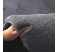 GueTTO Faux Rabbit Fur Fluffy Long Plush Rug, Ins Style Girly Soft Floor Mat for Bedroom Bedside Bay Window, Non-Slip Photo Carpet, Multiple Sizes & Colors,Grey,120x160 cm