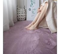 GueTTO Faux Rabbit Fur Fluffy Long Plush Rug, Ins Style Girly Soft Floor Mat for Bedroom Bedside Bay Window, Non-Slip Photo Carpet, Multiple Sizes & Colors,Purple,200x400 cm
