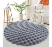 Guetto Living Room Rug - Shaggy Soft And Elegant Carpets For The Bedrooms And Kitchen - Modern Super Soft Fluffy Runner Rug Thick Pile Non Shedding, Easy To Clean, Many Sizes,Gray,Round 160cm