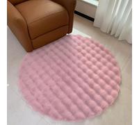 Guetto Super Soft Fluffy Shaggy Rug Anti-Slip Carpet Mat Living Room Large Area Rugs Modern Floor Bedroom Extra Large Size Non Shedding 30MM / 3cm Washable Rug,Pink,Round 140cm