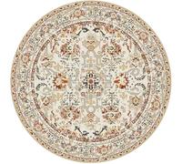 GueTTO Vintage Round Rug, Traditional Persian Pattern, Non-Slip Backing, Waterproof & Stain-Resistant, Soft Surface, Durable Edge Locking, Perfect for Living Room Bedroom Home Decor Accent,A,∅ 100cm