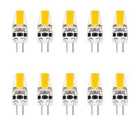 Guezuvoru G4 Led Bulb Dimmable 2W Daylight Lighting, AC/DC 12V-24V 0705 COB Light Bulbs Equivalent to 20W G4 Base Halogen Bulb,G4 Bulb for Under Cabinet Light, Ceiling Lights (10 Pack), Warm White