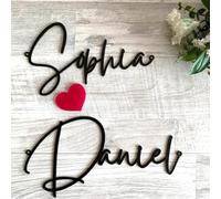 Gufacai Custom Metal Word Sign, Wall Decor, Personalized Wall Art, Laser Cut Script Metal Words, 6 inches (15 cm), Black, Minimalist Style